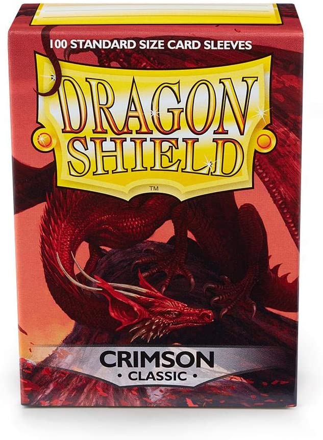 Dragon Shield 100ct Standard Card Sleeves Display Case (10 Packs) - Classic Crimson