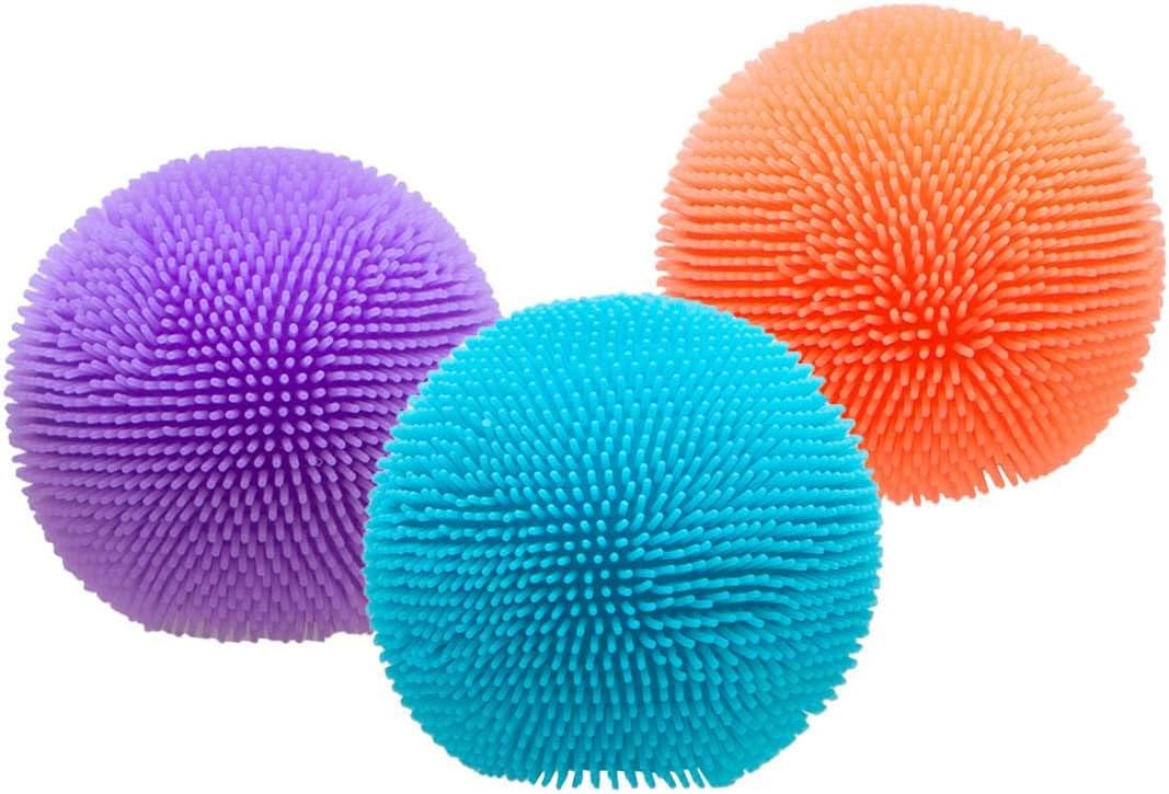 Schylling Teenie NeeDoh Fuzz Ball - 3 Teenie Squeeze Toys with a Velvet Texture and Soft Cloud Squish - 1" Balls - Color May Vary