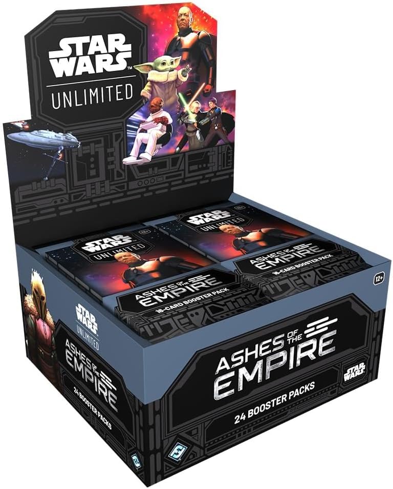 Asmodee Star Wars: Unlimited TCG Ashes of the Empire Booster Display - 24 Booster Packs Trading Card Game Expansion Featuring Battle of Endor Characters, Ages 12+, 2+ Players, 20 Minute Playtime