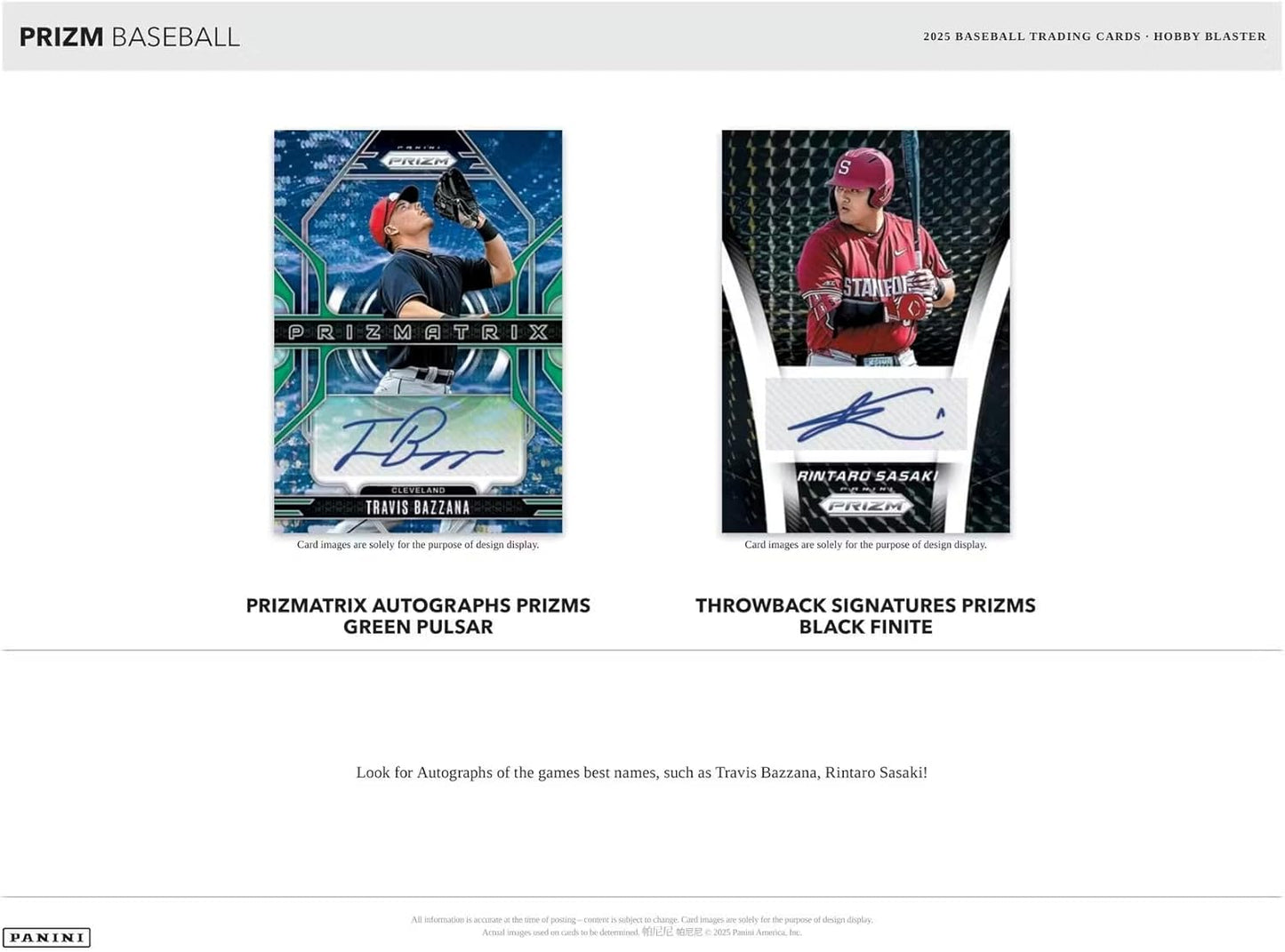 2025 Panini Prizm Baseball 6-Pack Hobby Trading Card Blaster Box (Find 4 Exclusive Ice Parallels Per Box)