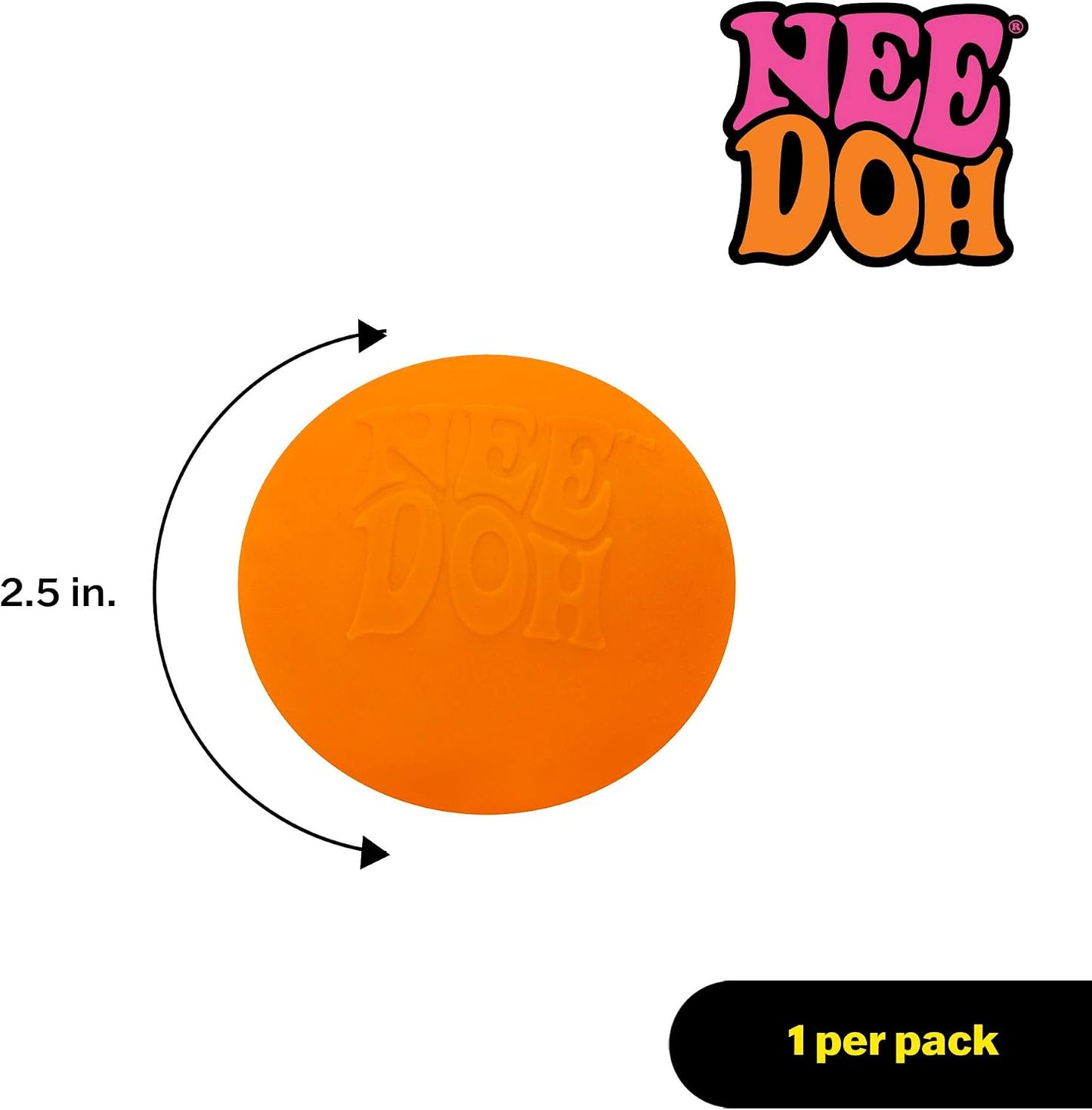 Schylling NeeDoh Original Groovy Glob - Sensory Fidget Toy - Orange - Ages 3 to Adult , 1 Count ( Pack of 1)