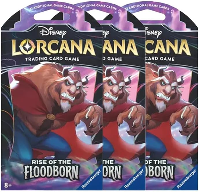 3 Packs Lorcana 12 Card Booster Pack Lorcana Rise of The Floodborn