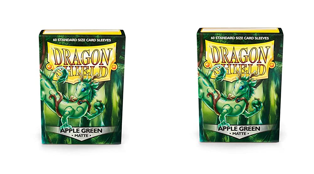 2 Packs Dragon Shield Matte 60 ct Apple Green Standard Size Card Sleeves Individual Pack