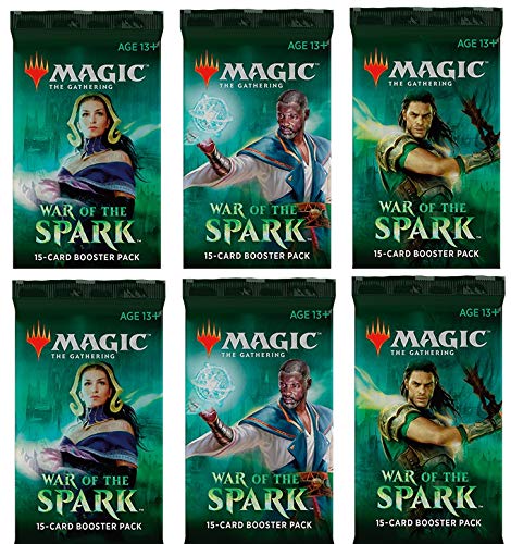 6 (Six) Booster Packs of Magic: The Gathering: War of The Spark (6 Pack - WAR Booster Draft Lot)