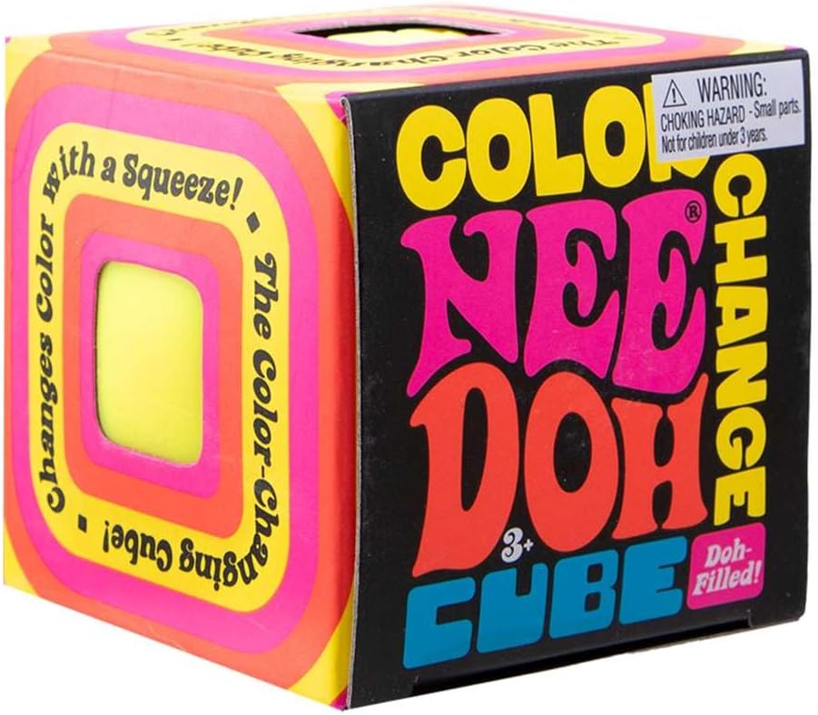 Schylling Needoh Color Change Cube - Sensory Squeeze Toy - Colors May Vary