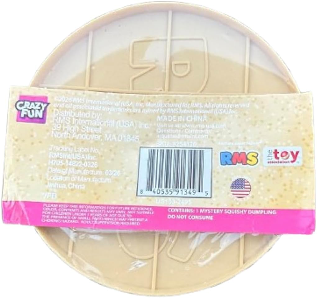 Crazy Fun Mystery Dumpling Squishy Toy 3.5 inch Diameter (Seashell Mystery), 1 Mystery Dumpling