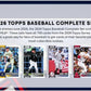 2026 Topps Baseball Factory Complete Trading Card Set (4 Short-Printed Rookie Cards Per Set)