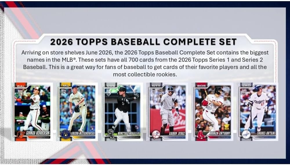 2026 Topps Baseball Factory Complete Trading Card Set (4 Short-Printed Rookie Cards Per Set)