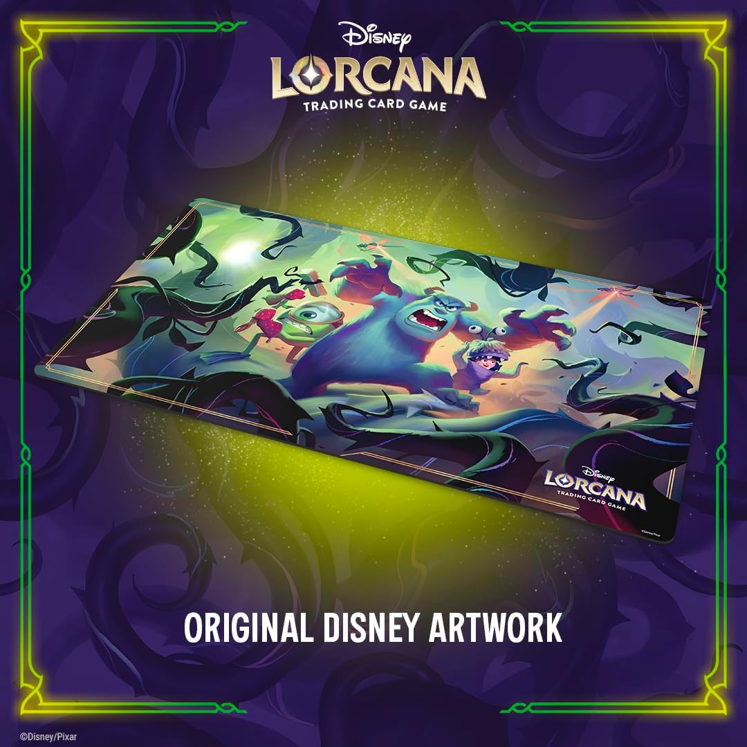 Ravensburger Disney Lorcana TCG Playmat Featuring Mike Wazowski, Sulley, and Boo in Attack of the Vine!