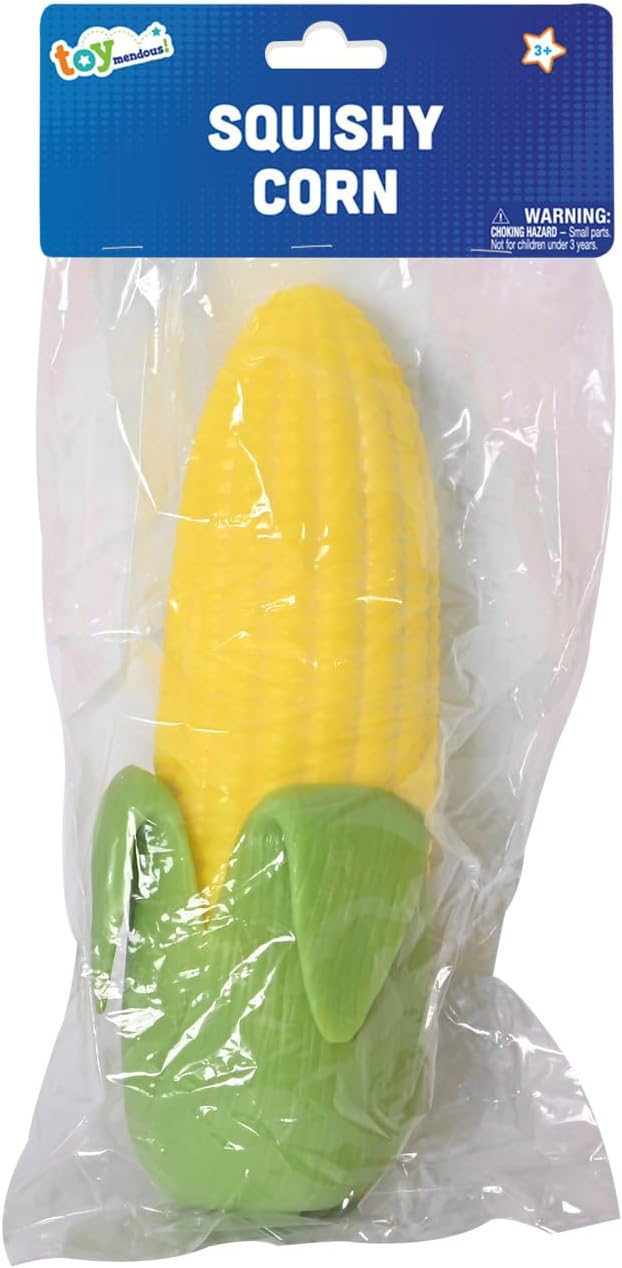 Toymendous Squishy Corn, Jumbo 9-Inch Squishy Vegetable with Removable Husk, Sensory Fidget Toy