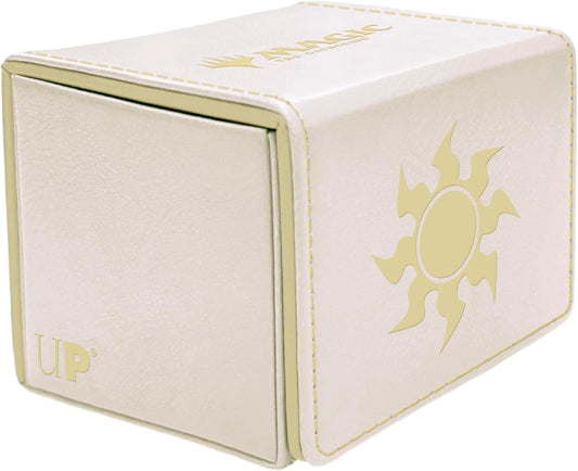 Ultra Pro - Mana 8 Alcove Edge Deck Box - Plains for Magic: The Gathering, Store & Protect up to 100 Standard Size MTG Cards, Great for Commander Deck, Side Loading Deck Box, Premium Leatherette