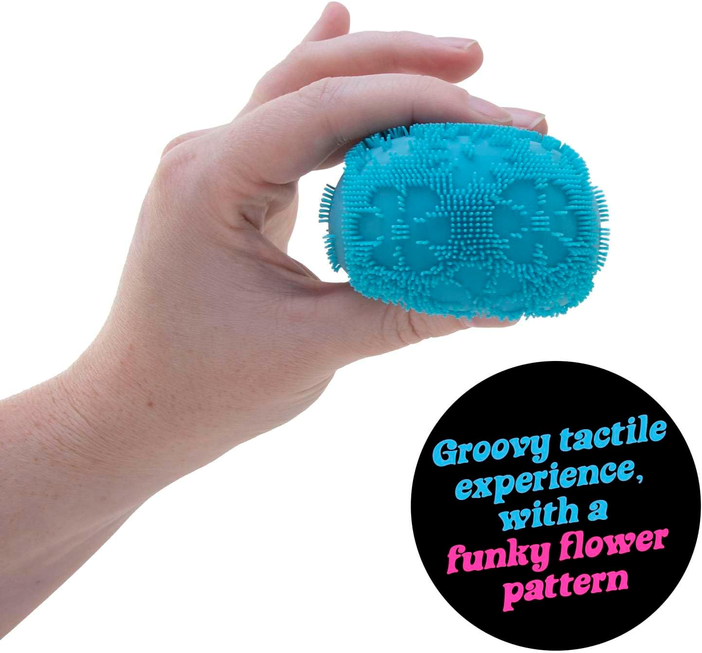 Schylling NeeDoh Fuzz Ball Flower Power - Sensory Toy with a Velvet Texture and Soft Cloud Squish - Pattern You Can See and Feel - Ages 3 and Up - Color May Vary