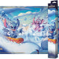 Ravensburger Disney Lorcana TCG Hyperia City Playmat Featuring Stitch & Angel - Snowboarding Stitch