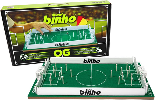 Binho Board OG Board Game - 2-Player Fast-Paced Finger Flicker Pinball Family Board Games - Portable Tabletop Sports Game Set for Any Occasion