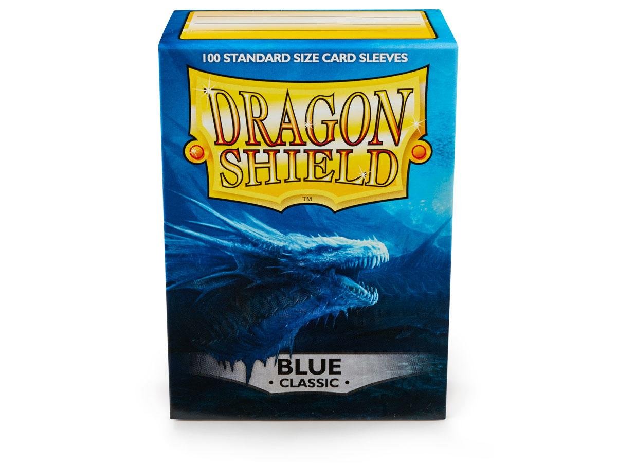 10 Packs Dragon Shield Classic Blue Standard Size 100 ct Card Sleeves Display Case