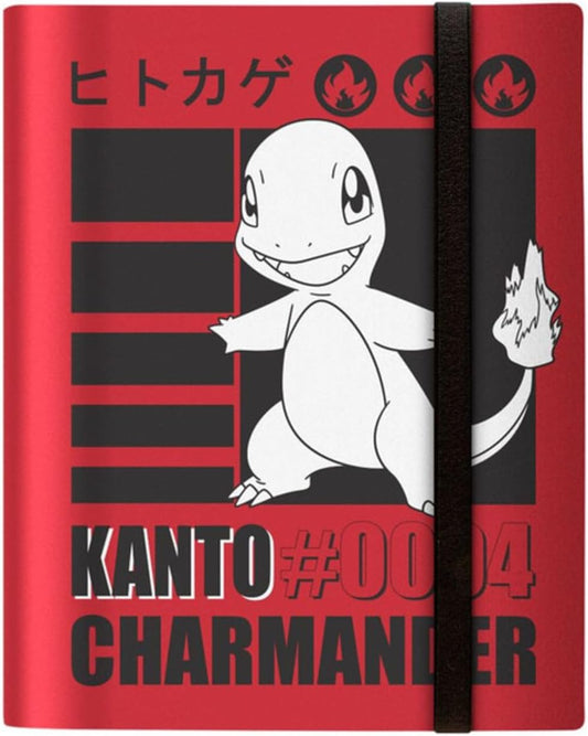 Ultra PRO - Charmander 9-Pocket PRO-Binder for Pokémon | Pokémon card binder Charmander PRO-Binder 9-Pocket trading card album elastic strap portfolio side-loading 360-card storage collectible
