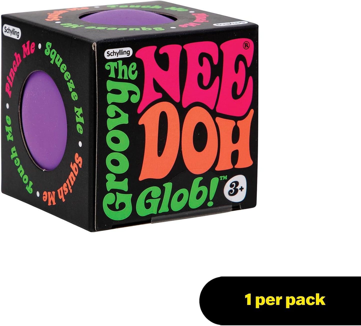Schylling NeeDoh Original Groovy Glob - Sensory Fidget Toy - Purple - Ages 3 to Adult , 1 Count ( Pack of 1)