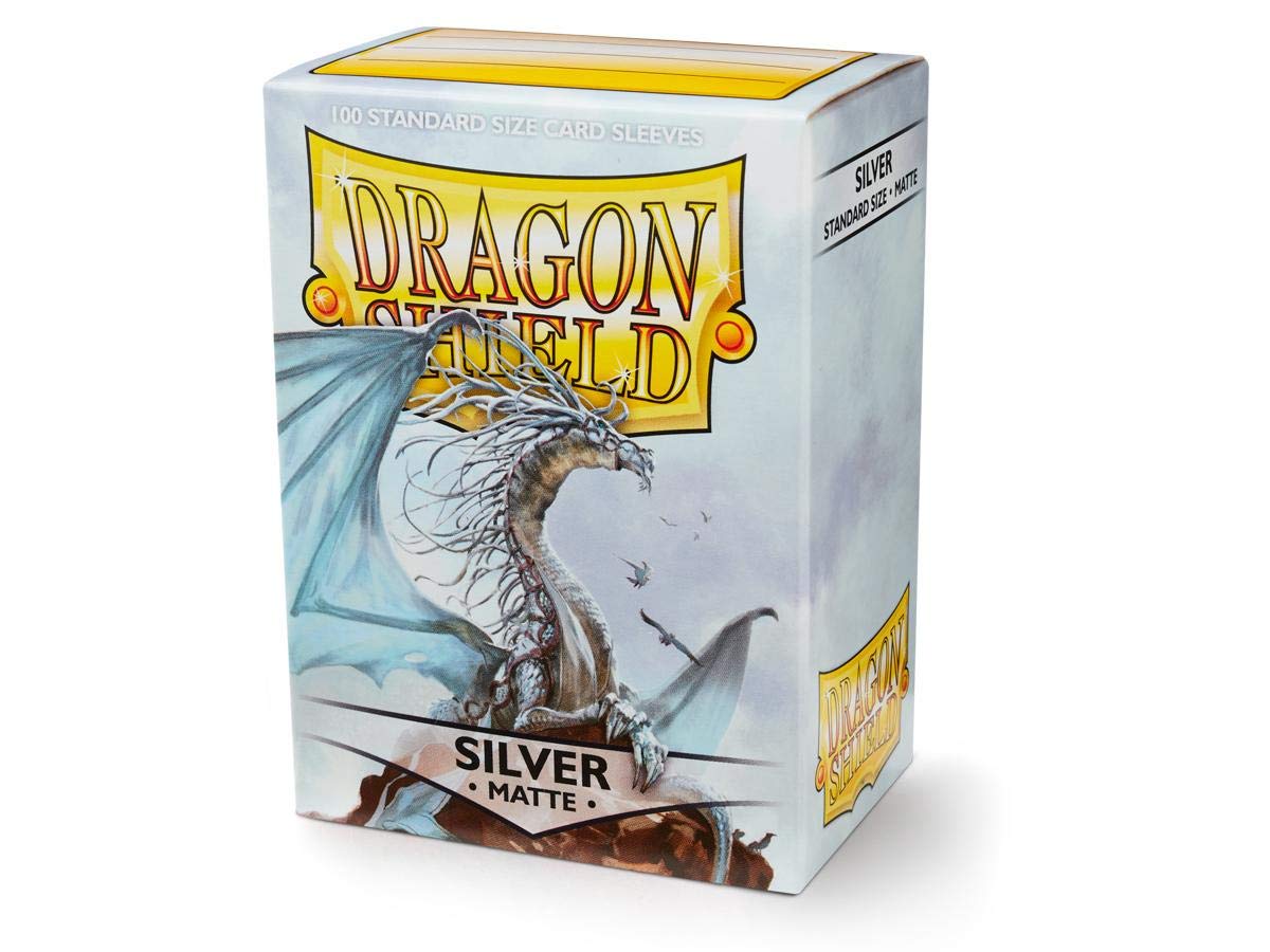 2 Packs Dragon Shield Matte Silver Standard Size 100 ct Card Sleeves Value Bundle!