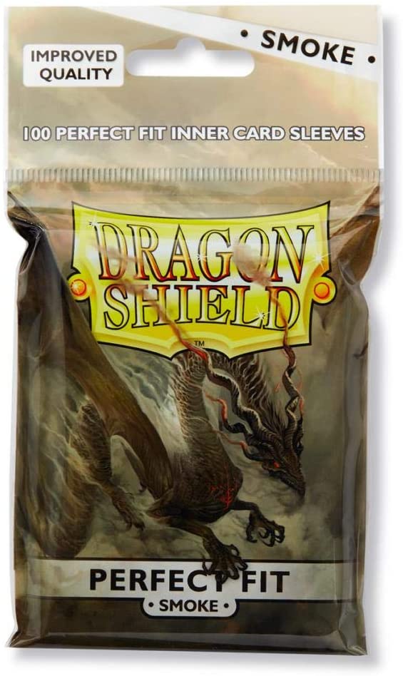 Dragon Shield 100ct Standard Card Sleeves Display Case (10 Packs) - Perfect Fit Smoke