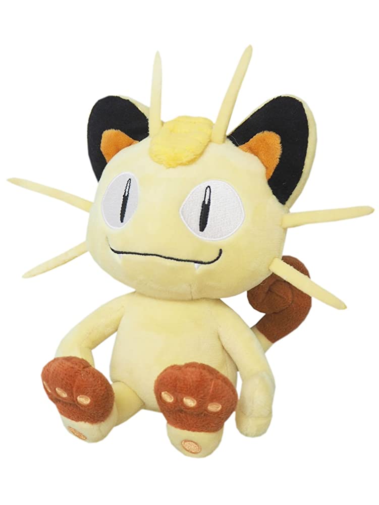 Sanei Pokemon All Star Collection PP37 Meowth 8" Stuffed Plush, Beige