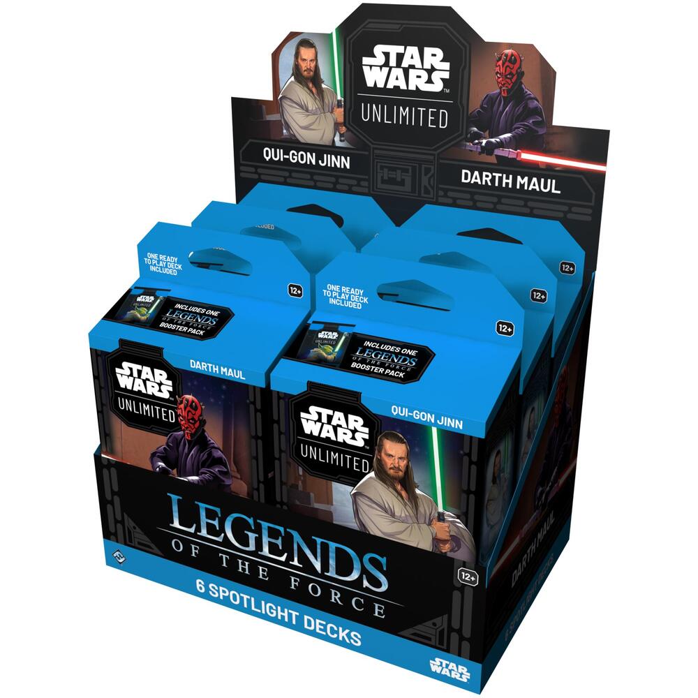 Star Wars: Unlimited TCG Legends of The Force Spotlight Deck Display - 6 Pre-Built Decks (3 of Each) with Exclusive Cards
