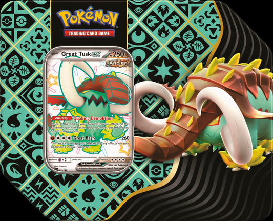 POKEMON TCG: SCARLET AND VIOLET: PALDEAN FATES: TIN - Shiny Great Tusk