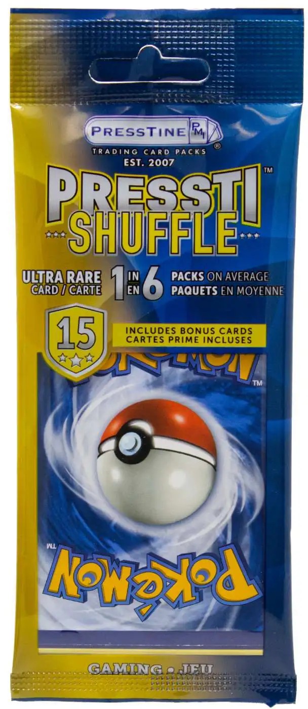 Presstine Pressti Shuffle Pokemon TCG Mystery Pack - 15 Cards