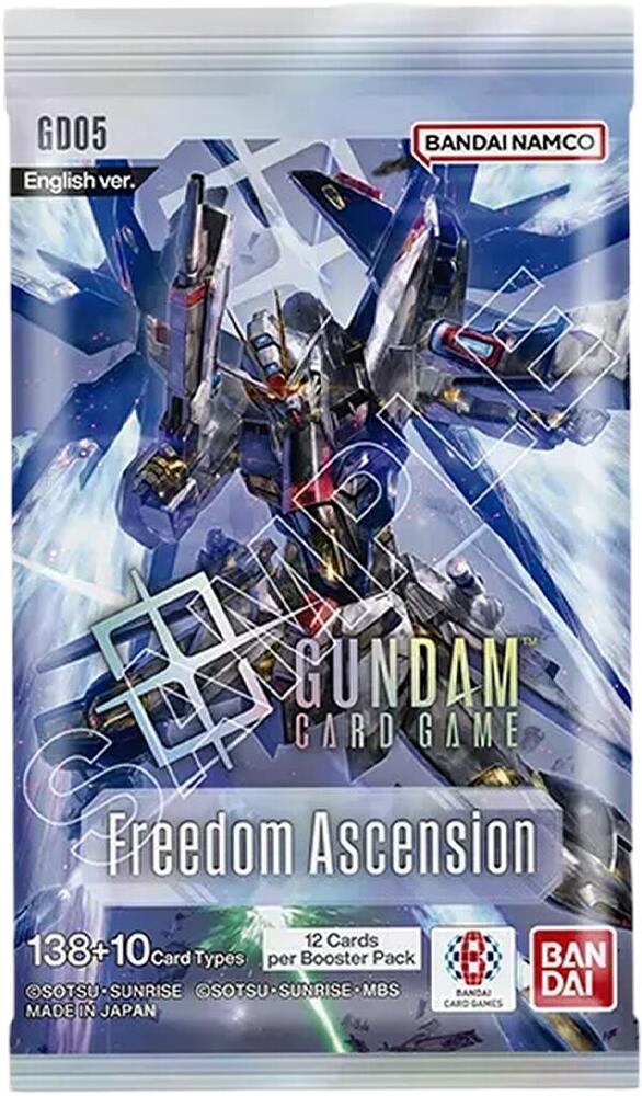 Gundam Card Game Sleeved Booster Pack Lot - Freedom Ascension (GD05) - 3 Packs - 36 Cards