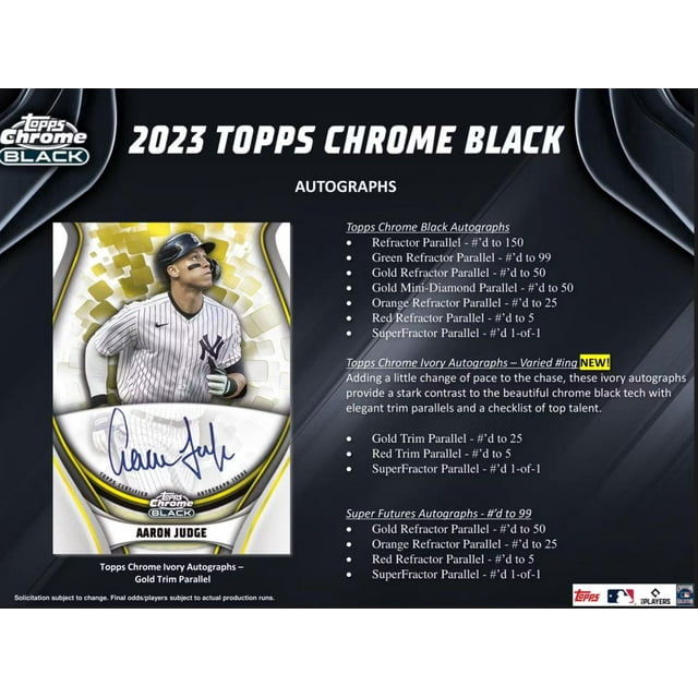 MLB Topps 2023 Chrome Black Baseball Trading Card HOBBY Box (1 Encased Autograph)