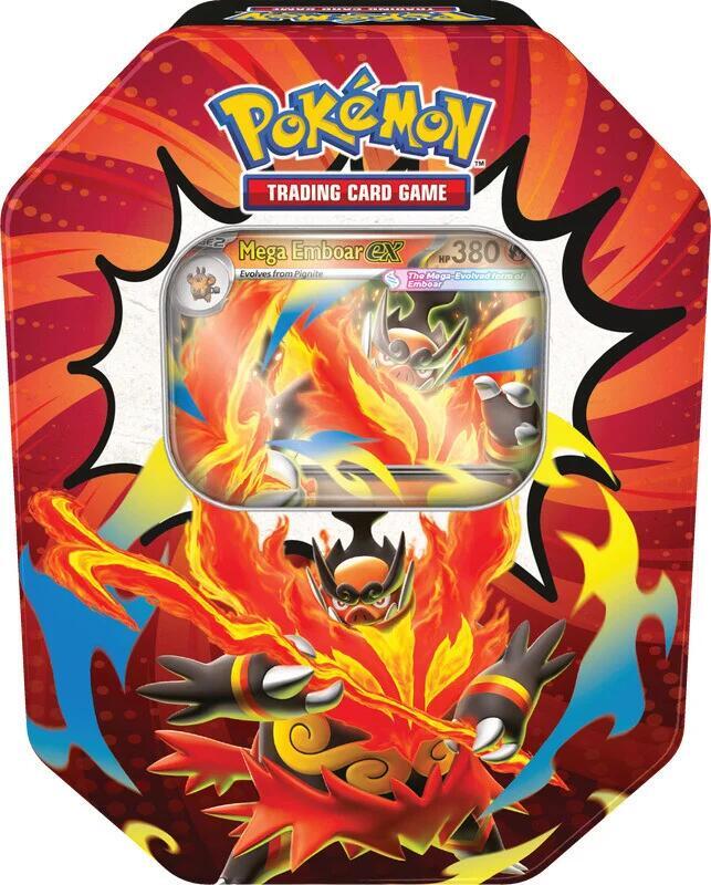 Pokemon TCG: Mega Evolution - Ascended Heroes Tin - Mega Emboar ex (4 Packs, Promo Card)
