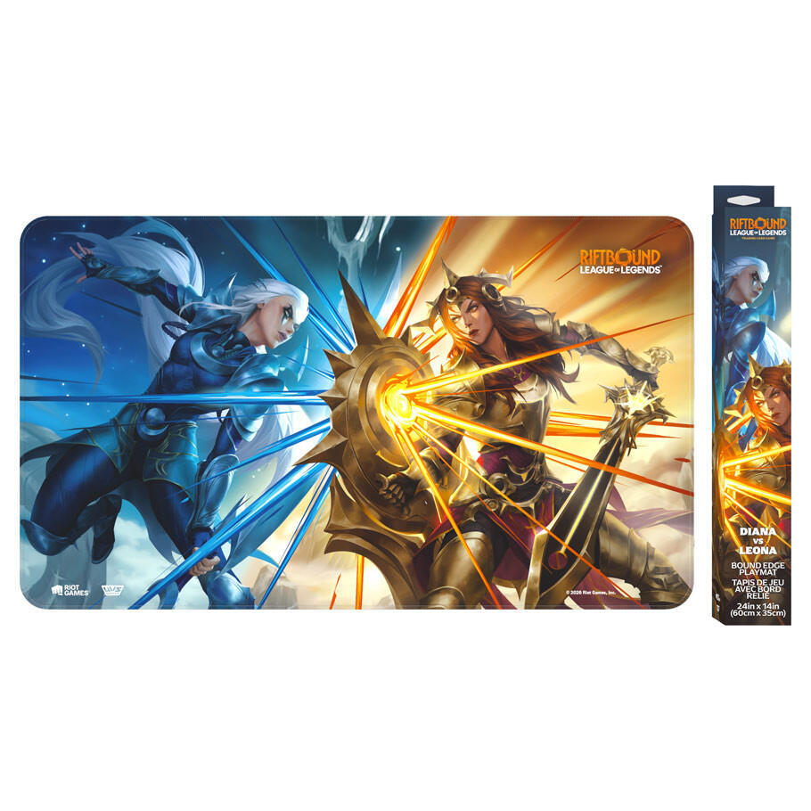 UVS Games Riftbound: League of Legends Vendetta Diana vs. Leona Neoprene Playmat, 24 x 14 Inches, Bound Edge, Rubber Backing
