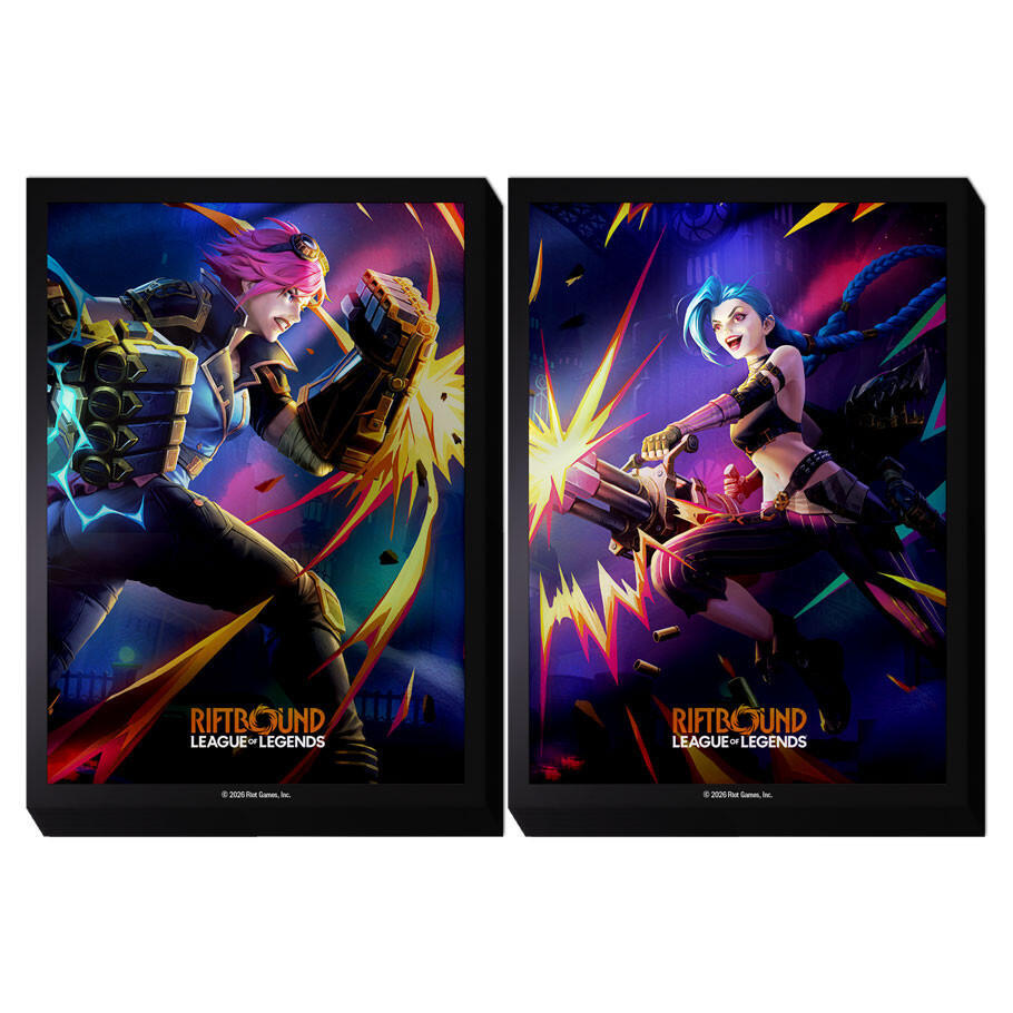 UVS Games Riftbound: League of Legends TCG Vendetta Vi vs. Jinx Art Card Sleeves, 100 Count