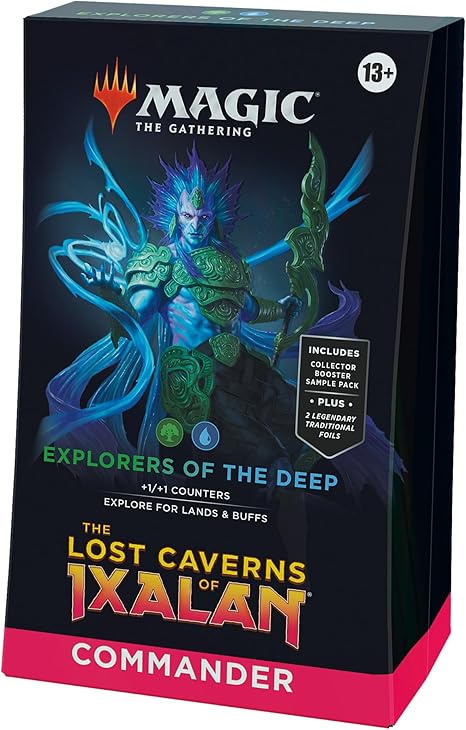 Magic: The Gathering The Lost Caverns of Ixalan Commander Deck - Explorers of The Deep (100-Card Deck, 2-Card Collector Booster Sample Pack + Accessories)