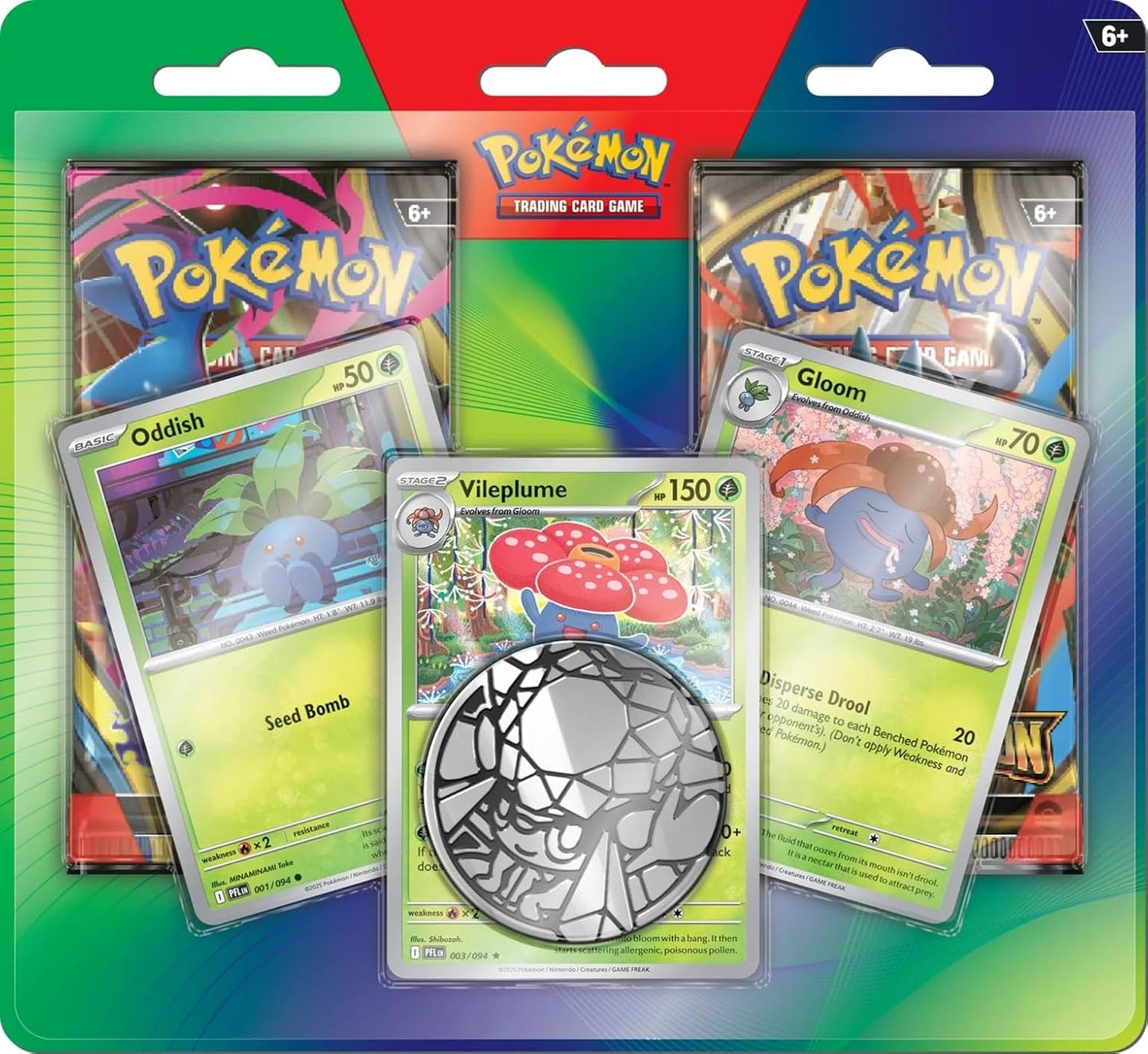 Pokemon Mega Evolution Vileplume 2-Booster Blister Pack [2 Booster Packs, 3 Foil Promo Card & Coin]