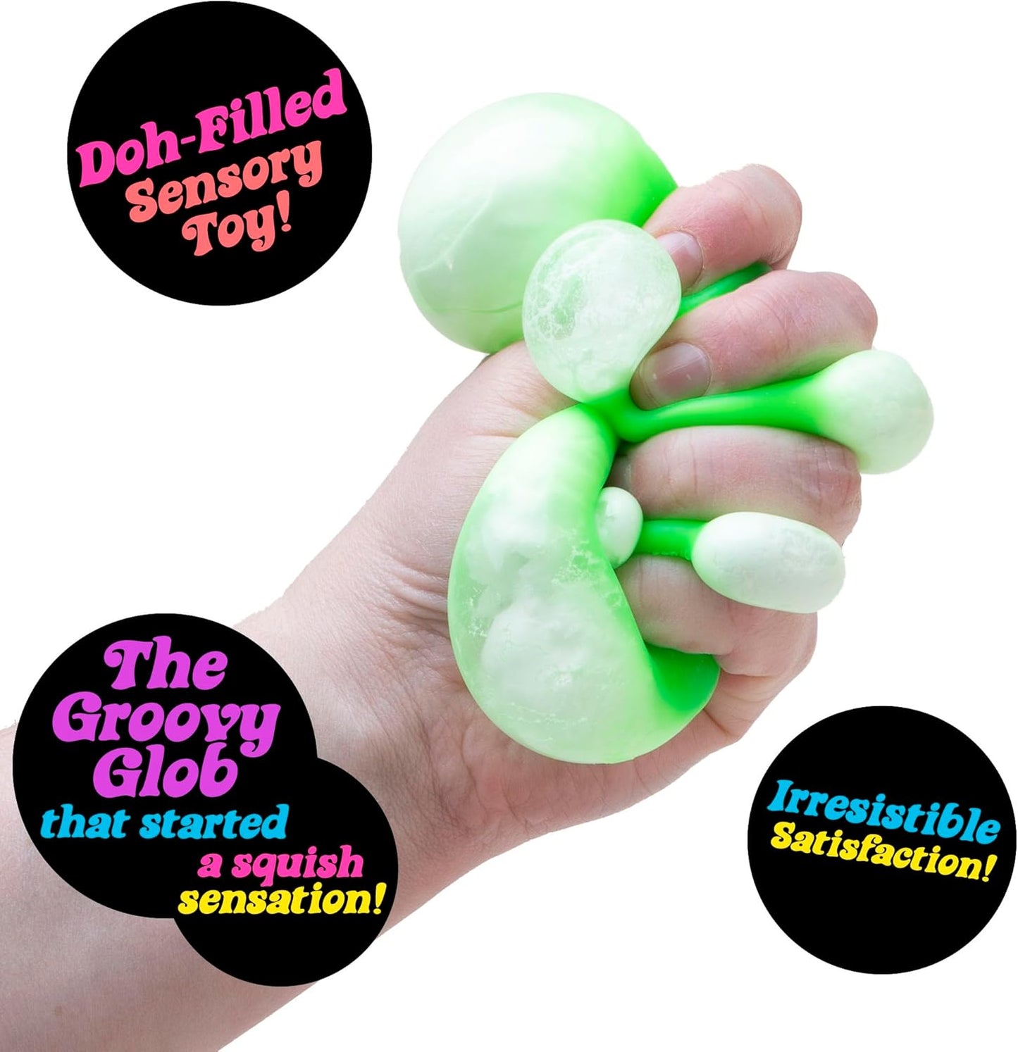 Schylling NeeDoh Original - Sensory Fidget Toy - Green - Ages 3 to Adult , 1 Count