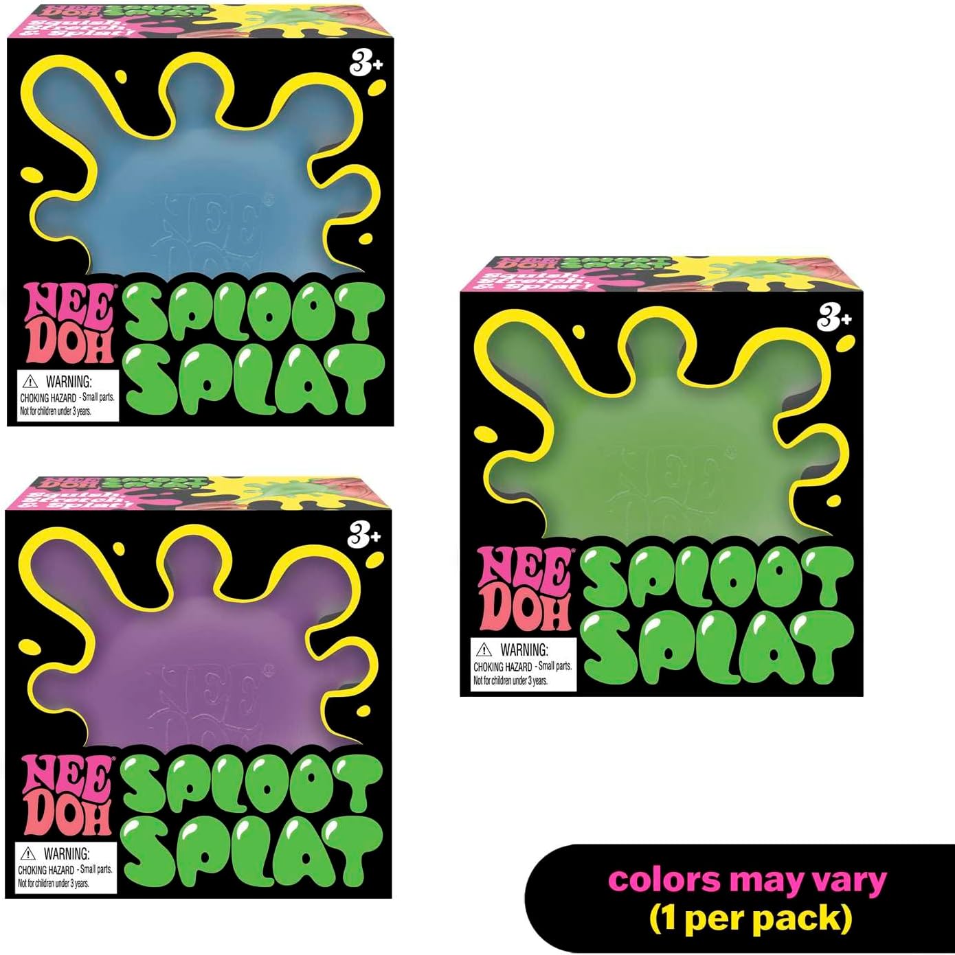 Schylling NeeDoh SplootSplat -The Splat that Sploots - Sensory Toy to Squish, Squeeze, and Pull - Color May Vary (1 Per Pack)