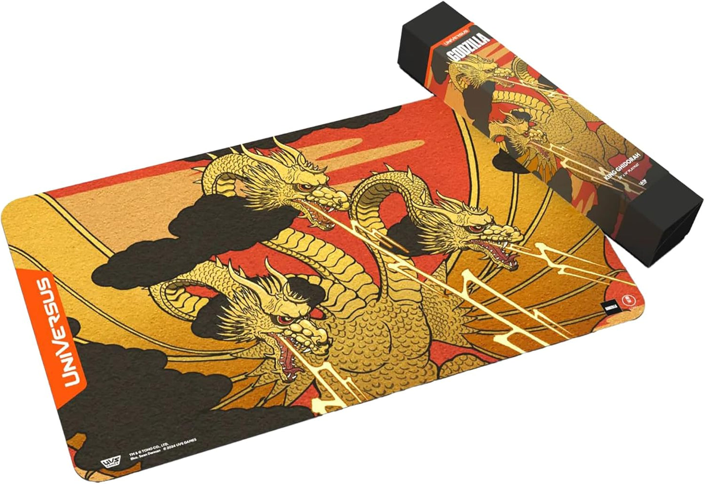 UniVersus Godzilla Challenger Series - King Ghidorah Playmat - 24 x 14 Neoprene Mat, Tabletop Card Game Accessory, UVS Games, Officially Licensed