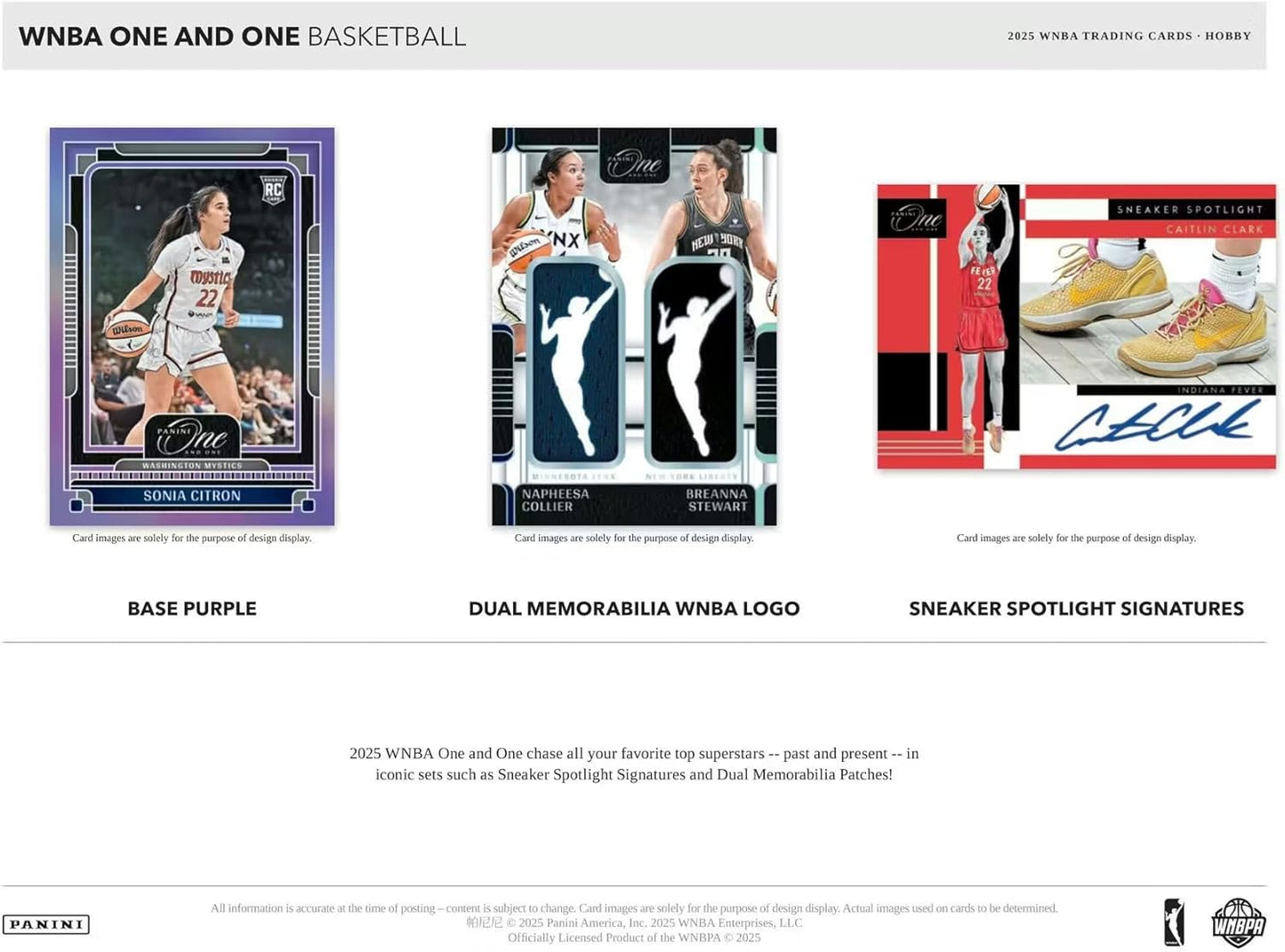 2025 Panini One and One WNBA Basketball Hobby Trading Card Box (1 Autograph Card Per Box)