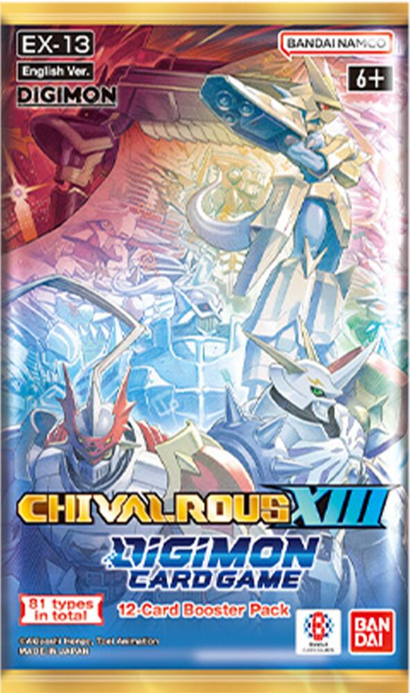 Digimon Card Game Extra Booster Chivalrous XIII EX-13 Booster Box – 24 Booster Packs – 12 Cards Per Pack – English – Bandai