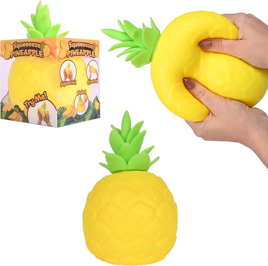 Toymendous Squishy Pineapple – Jumbo 6.5-Inch Squishy Fruit Stress Relief Toy – Sensory Stress Ball for Kids, Teens & Adults