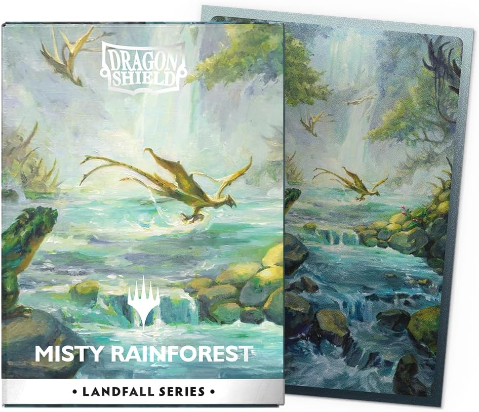 Dragon Shield | Matte Dual Art Sleeves | 100 CT - Smooth & Tough Premium TCG Sleeves | Compatible with Magic: The Gathering | Landfall Series – Misty Rainforest