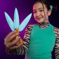KPop Demon Hunters Nerf Zoey's Ghost Blades, 3 Nerf Foam Knife Toys Inspired by the Netflix Animation Film, Toys and Gifts for Children from 6 Years Old