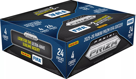 2025-26 Panini Prizm FIFA Soccer Trading Cards Retail Box – 24 Packs, 4 Cards Per Pack – 96 Cards Total