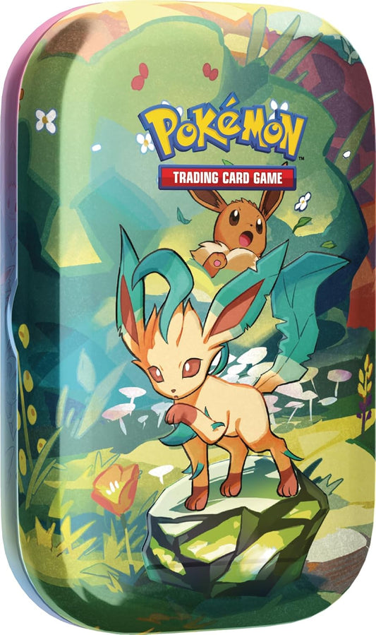 Pokemon TCG: Scarlet & Violet —Prismatic Evolutions Mini Tin - Leafeon (2 Booster Packs & 1 Coin)