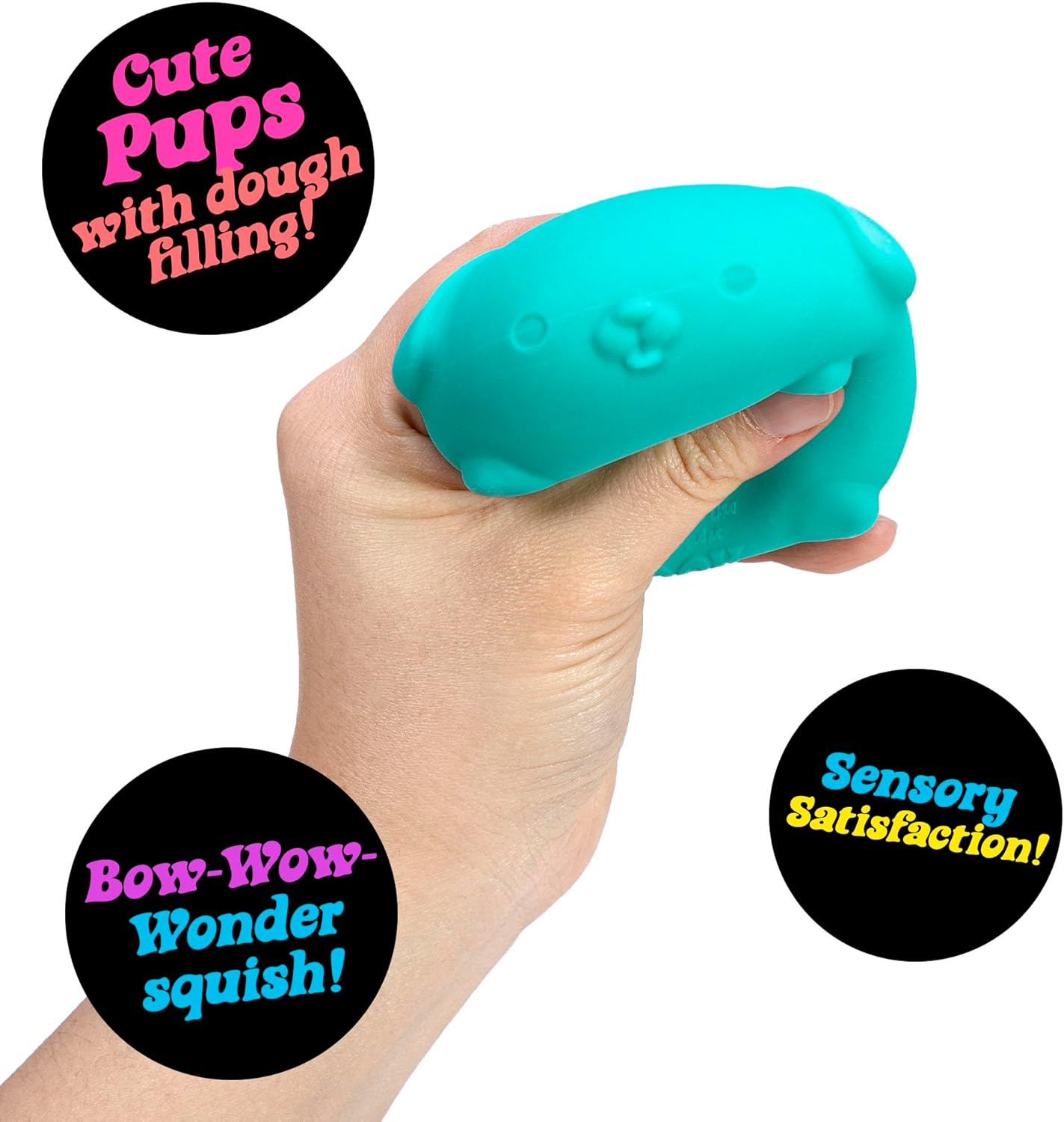 Schylling NeeDoh Funky Pups – Squishy Sensory Toy – Soft Dough Filling – Color May Vary