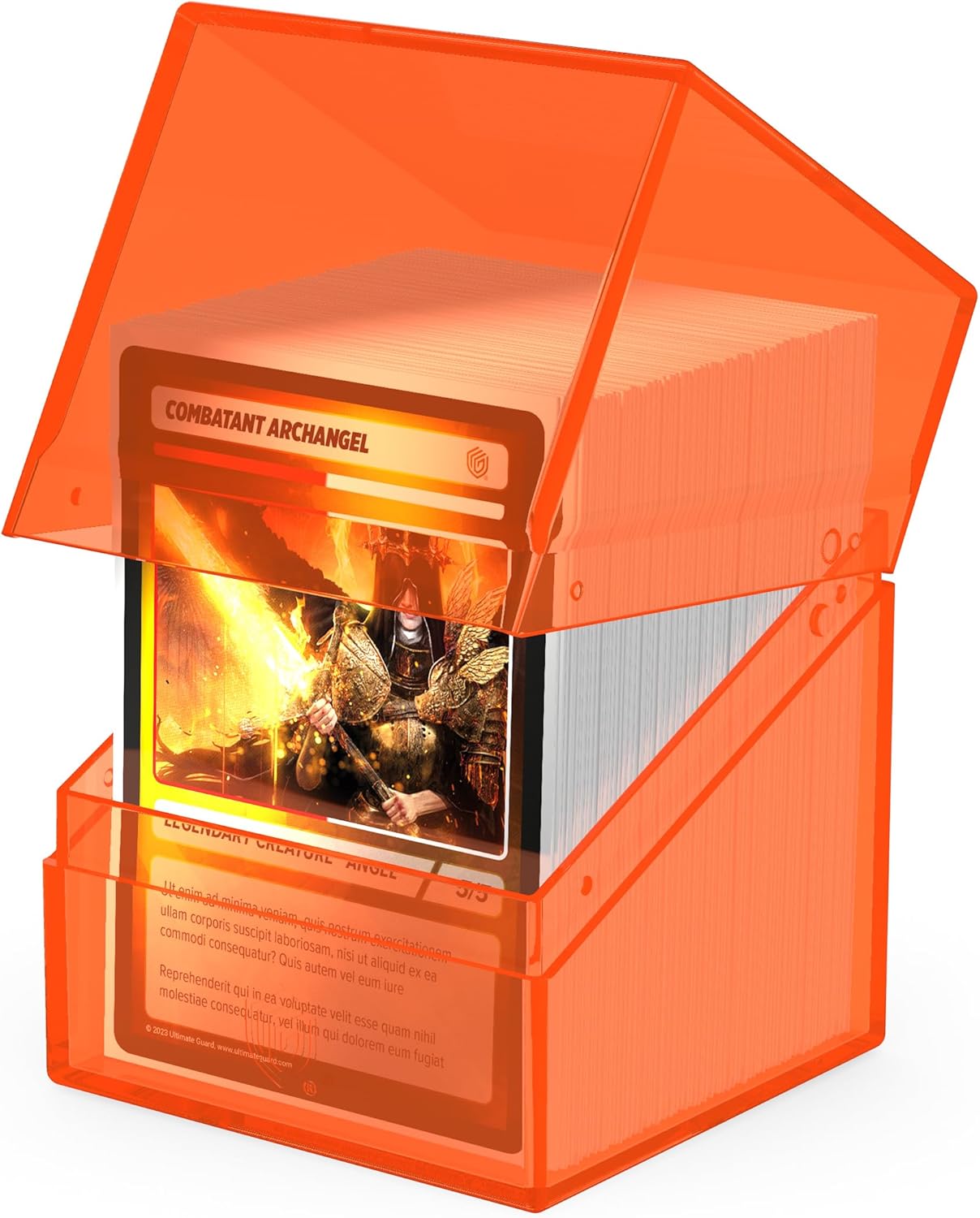 Ultimate Guard Boulder 100+ Clear, Deck Case for 100 Double-Sleeved TCG Cards, Poppy Topaz, Secure & Durable Storage for Trading Card Games, Transparent