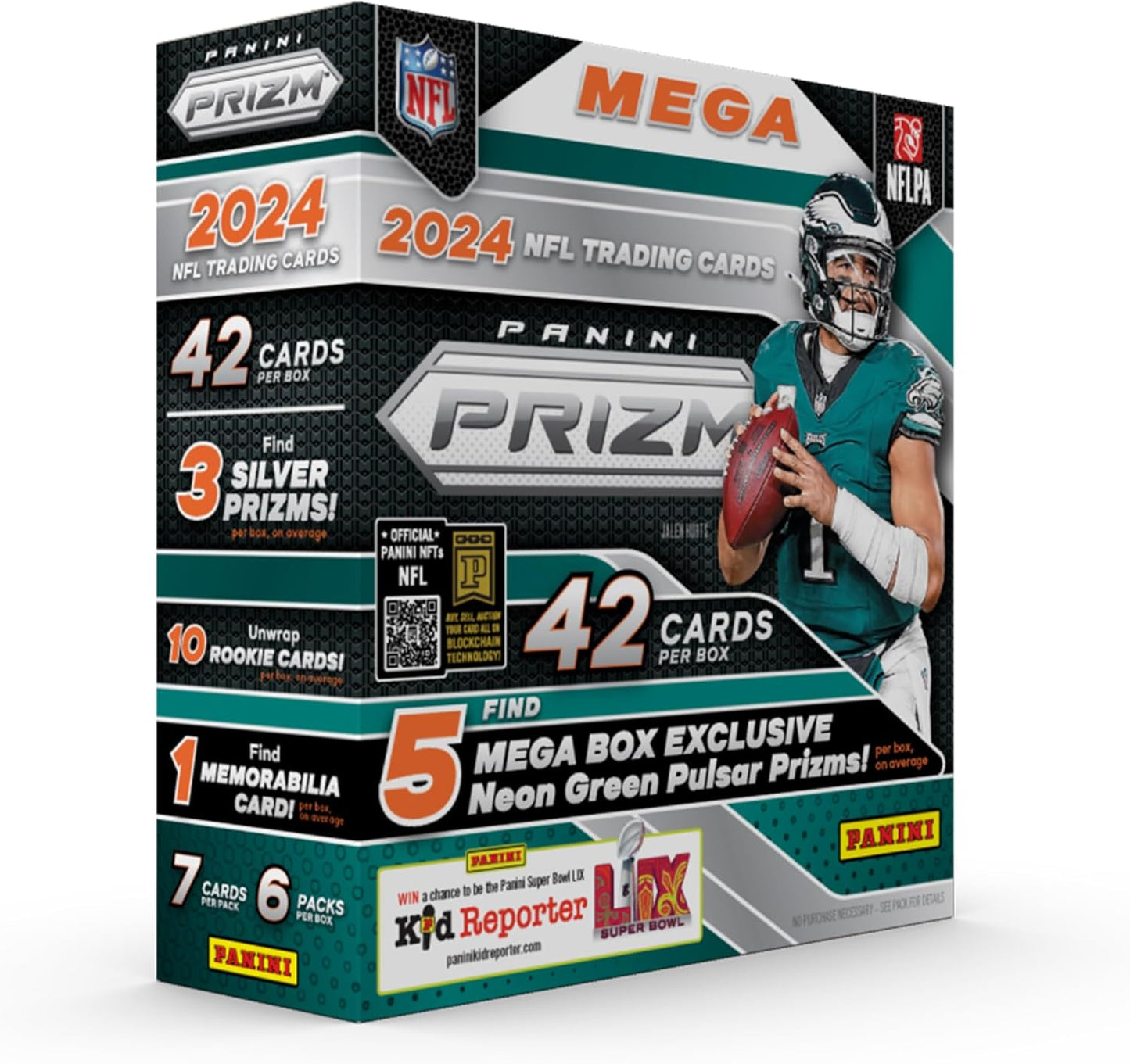 2024 Panini Prizm Football Mega Box (Neon Green Pulsar Prizms)
