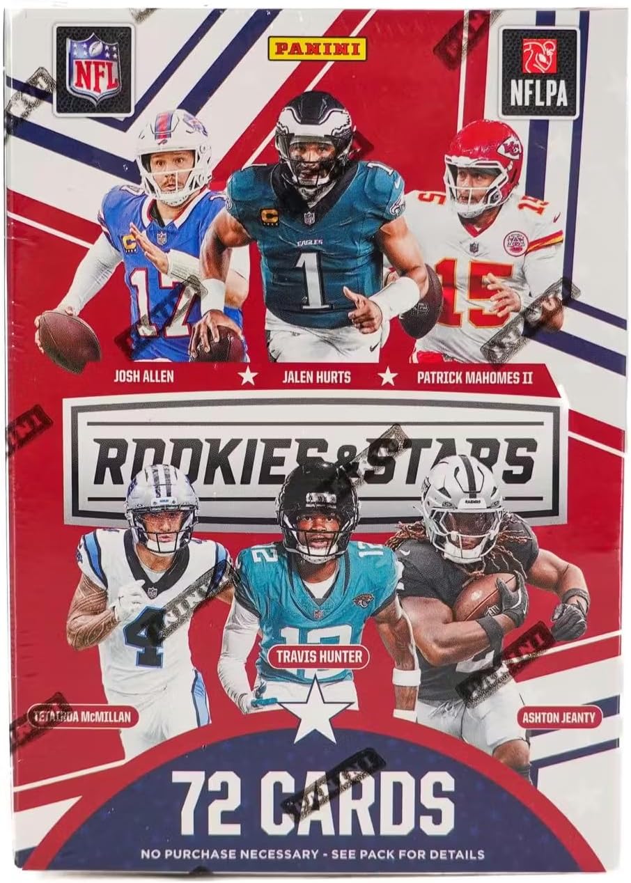 2025 Panini Rookies & Stars Football 6-Pack Hobby Blaster Trading Card Box (1 Autograph or Memorabilia Card Per Box)