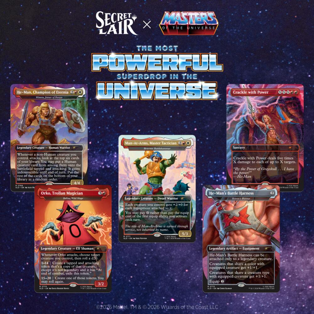 Magic: The Gathering Secret Lair x Masters of the Universe: By the Power of Grayskull!