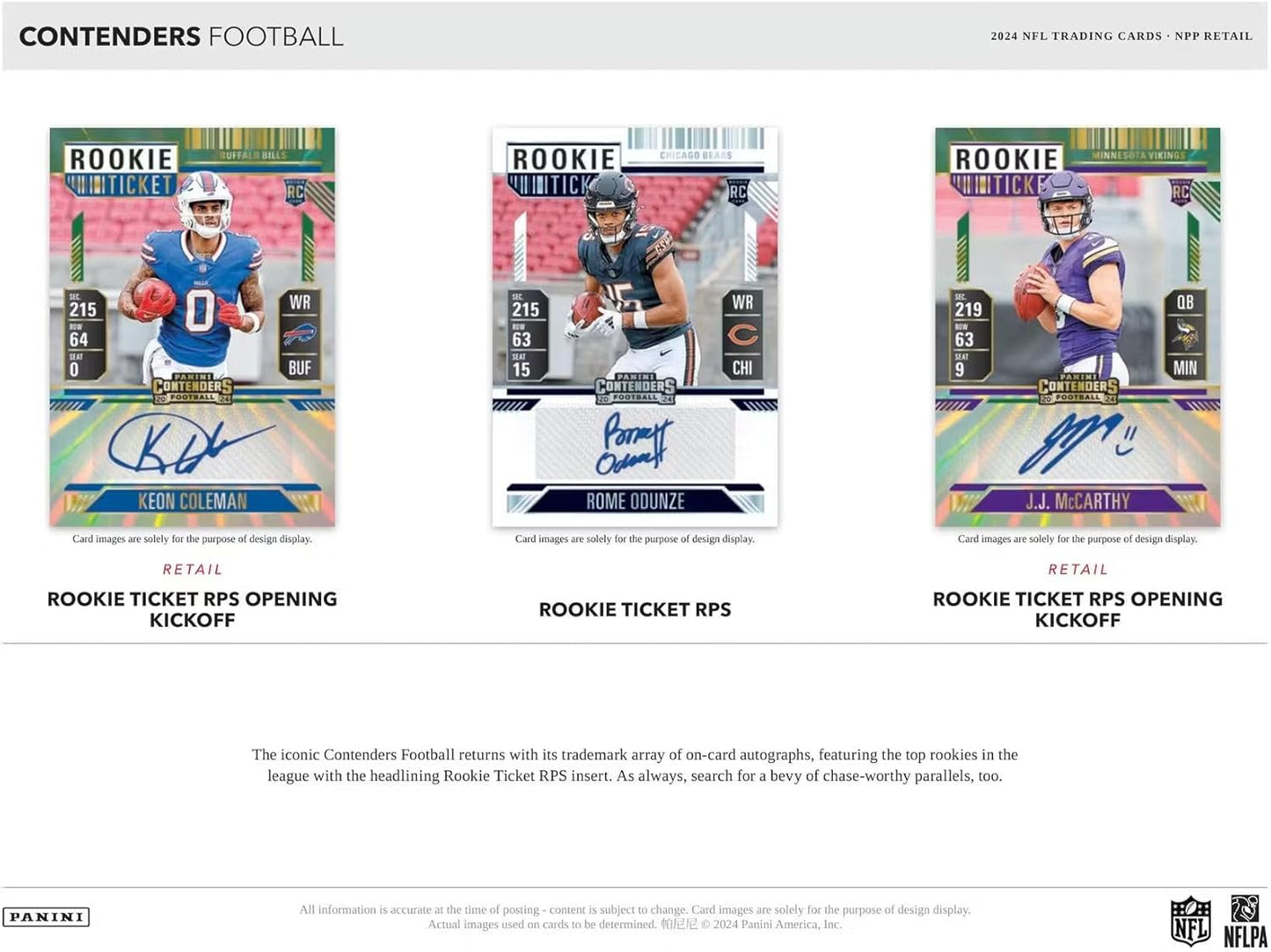 2024–25 Panini Contenders NFL Football Blaster Box – Official Trading Cards – Includes Blaster-Exclusive Parallels, Rookie Tickets & Inserts – Sealed Retail Box